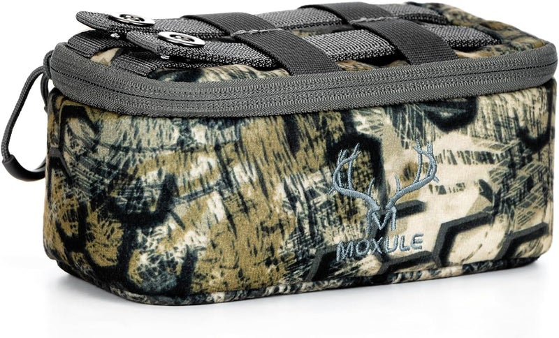 MOXULE Binocular Harness Bottom Pouch - Zippered Pocket Expandable Water-Resistant Detachable Storage Bag Attachment (Camo) - Image 1